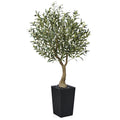 VeriNatural Olivenbaum Künstlich 180 cm - Kunstpflanze Groß UV-beständige, Kunstbaum wie echt mit Braun Kegelformiger Topf - Ideal für Wohnzimmer, Büro, Garten und Indoor & Outdoor Deko, VN137
